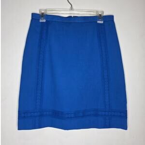 Ann Taylor bright blue ribbon waist pencil skirt - 6 - corpcore pinup office
